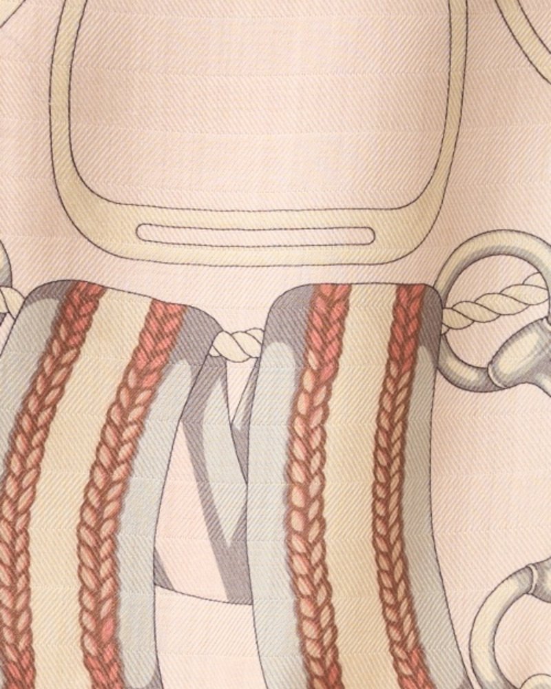 CASHMERE PRINTED PONCHO: STIRRUPS :PINK