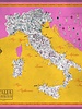 SILK PRINTED SCARF: MAP OF ITALY: MAGENTA