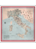 PRINTED SILK FRAME: MAP OF ITALY: BLUE