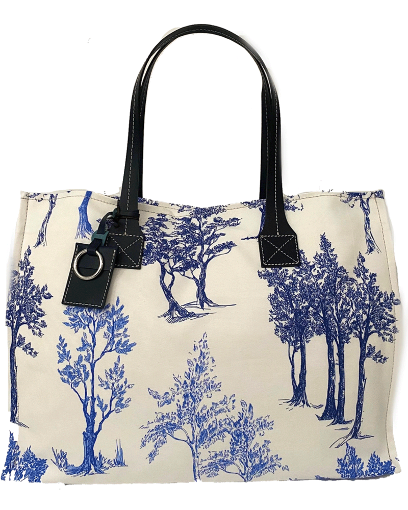 TOTE BAG SMALL: TREES:  BLUE