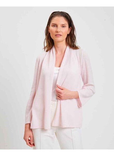 PAOLA FEATHER WEIGHT CASHMERE CARDIGAN: PINK