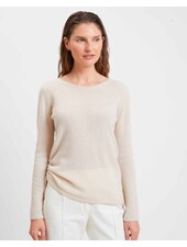 GIULIA 100% CASHMERE KNITTED CREW NECK:  SAND