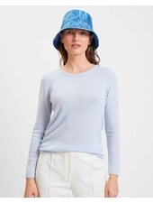 GIULIA 100% CASHMERE KNITTED CREW NECK:  LIGHT BLUE