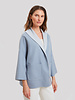 CASHMERE DOUBLE FACE REVERSIBLE JACKET: BLUE-GRAY