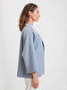 CASHMERE DOUBLE FACE REVERSIBLE JACKET: BLUE-GRAY