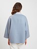 CASHMERE DOUBLE FACE REVERSIBLE JACKET: BLUE-GRAY