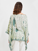 CASHMERE PRINTED PONCHO: CHAINS: LIGHT GREEN