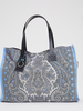 TOTE BAG SMALL: PAISLEY: LIGHT BLUE