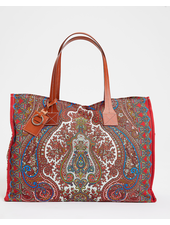 TOTE BAG SMALL: PAISLEY: RED