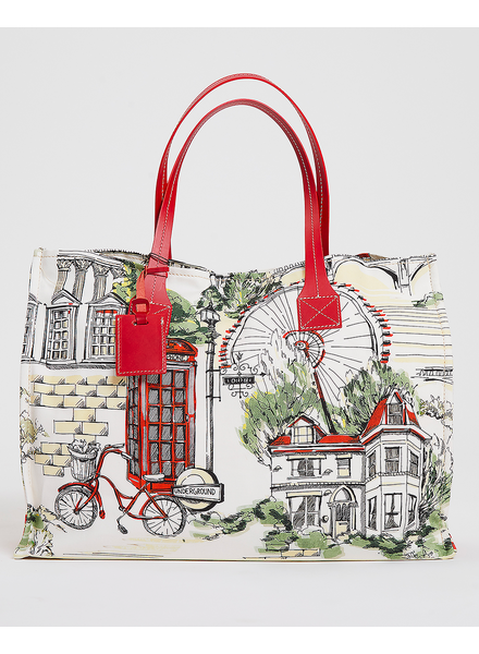 TOTE BAG SMALL: LONDON: RUST