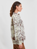 100% COTTON PRINTED POP OVER WITH POET SLEEVE COTTON PRINTED SHIRT: JUNGLE: IVORY