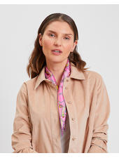 SILK PRINTED MINI LOSANGE: STIRRUPS: FLAMINGO