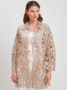 HAND MADE INTERICATE LONG LACE JACKET:  GOLD