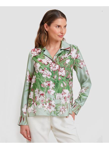 SILK COLLAR SHIRT: LIGURIA: GREEN