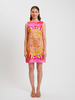 COTTON PRINTED SLEEVELESS DRESS: FIRENZE: HIBISCUS