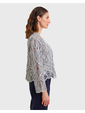 HAND MADE INTERICATE LACE JACKET:  SILVER