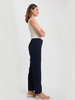 ELASTIC WAIST SILK PANTS: NAVY
