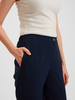 ELASTIC WAIST SILK PANTS: NAVY