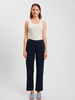 ELASTIC WAIST SILK PANTS: NAVY