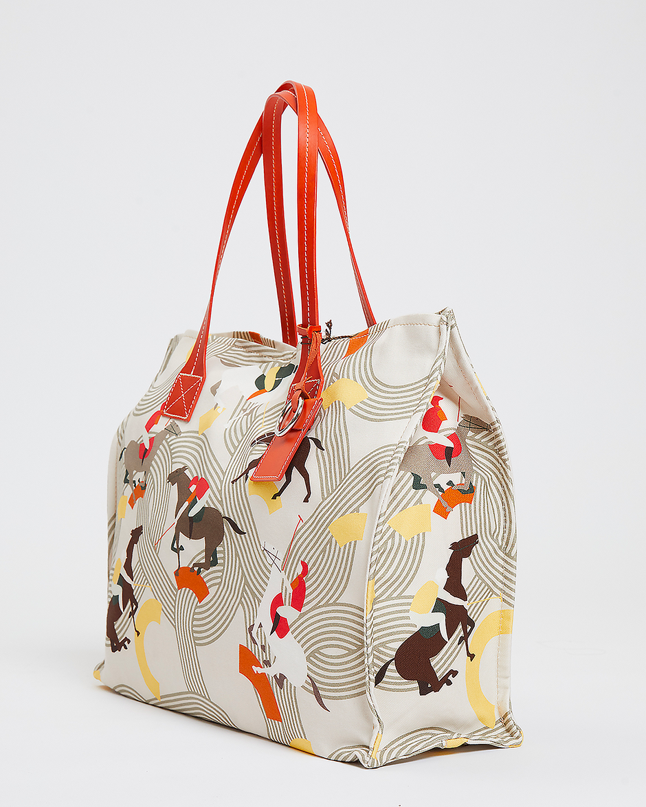 Rani Arabella Siena Belt-Print Canvas Shopper Tote Bag