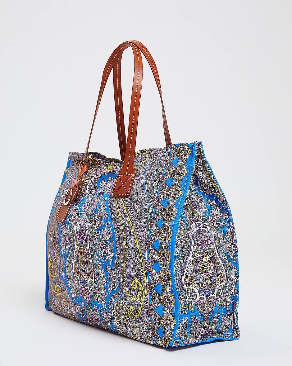 Rani Arabella Siena Belt-Print Canvas Shopper Tote Bag
