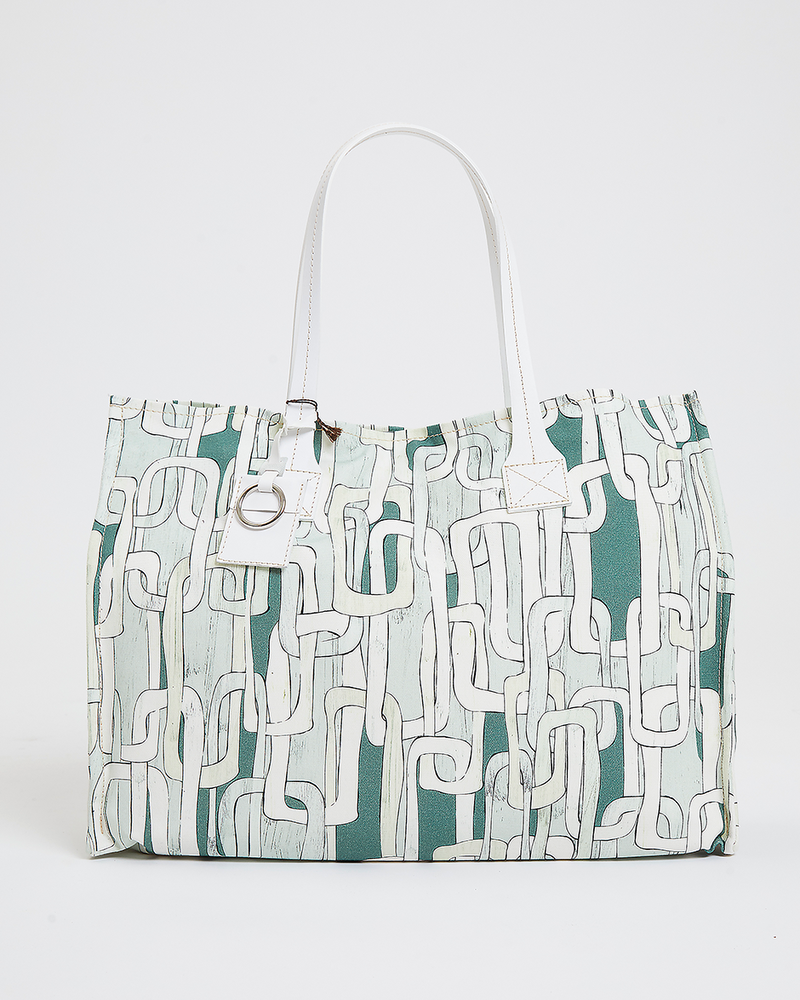 TOTE BAG SMALL: CHAINS : LIGHT GREEN