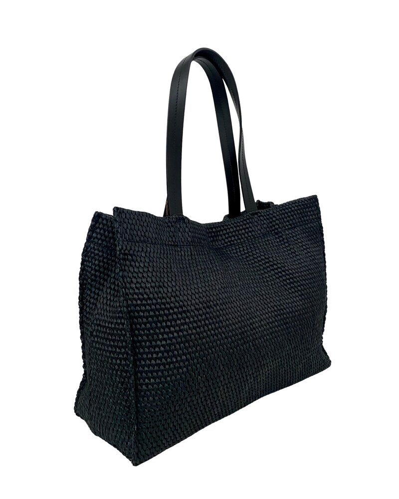 RAFFIA SMALL BAG: BLACK