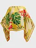 CASHMERE PRINTED PONCHO: TROPICAL: YELLOW