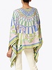 CASHMERE PRINTED PONCHO: FIRENZE: LIME