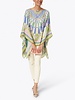 CASHMERE PRINTED PONCHO: FIRENZE: LIME