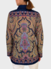 SILK PRINTED QUILTED JACKET: PAISLEY NAVY  - Copy