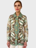 SILK PRINTED QUILTED JACKET: FIRENZE GREEN