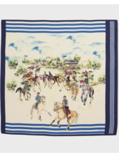 CASHMERE PRINTED SCARF: VERONA: NAVY