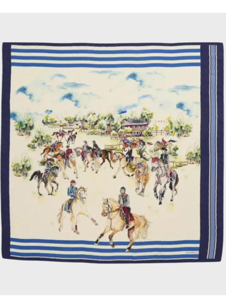 CASHMERE PRINTED SCARF: VERONA: NAVY
