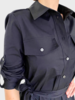 COTTON SHIRT DRESS W/ POCKETS: BLACK