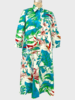 COTTON DRESS PRINTED: TROPICAL: AQUA