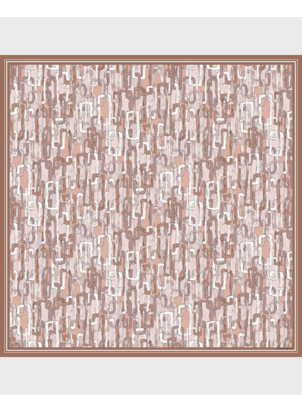 CASHMERE PRINTED SCARF: CHAINS: LIGHT PINK