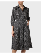 SILK DRESS: MINI SADDLES-BLACK