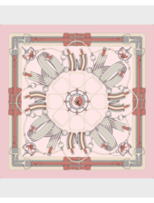 PRINTED CASHMERE SCARF: STIRRUPS: PINK