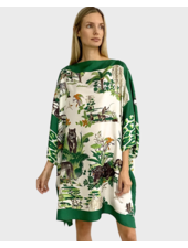 PRINTED SILK KAFTAN: SAFARI: MINT