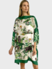 PRINTED SILK KAFTAN: SAFARI: MINT