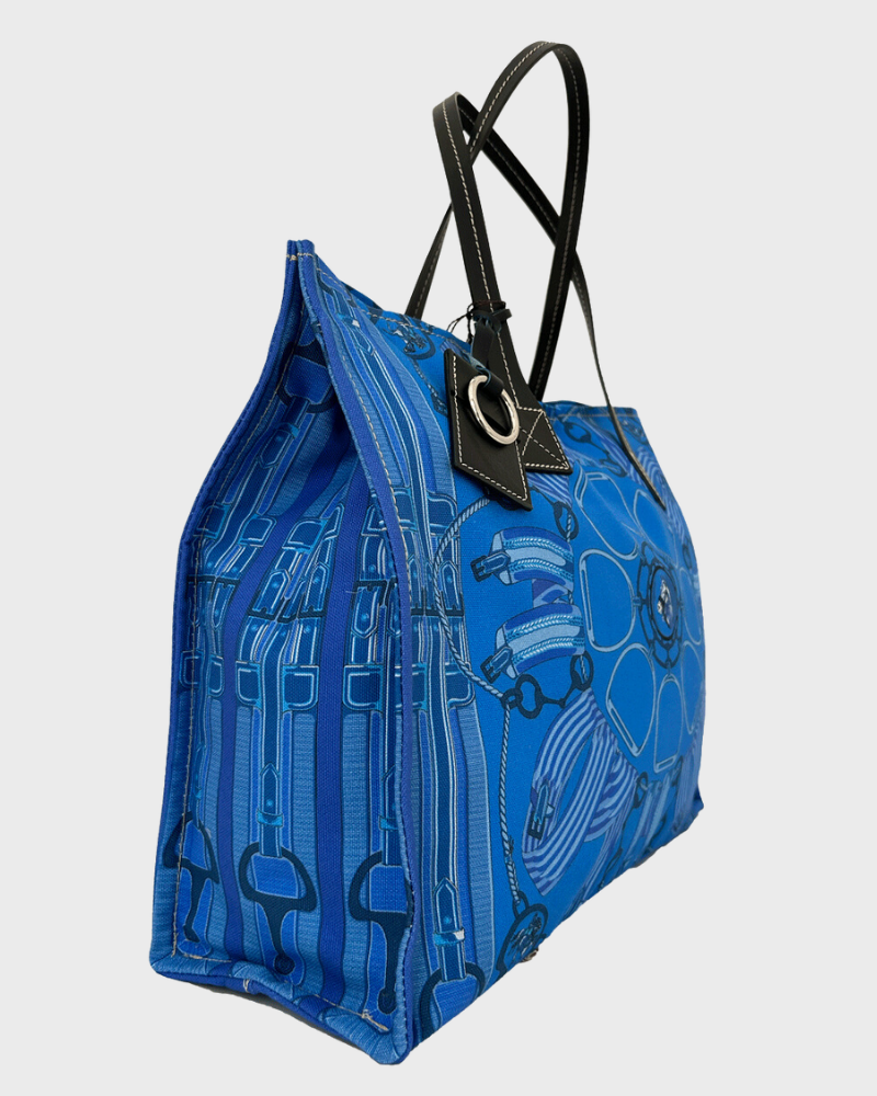 TOTE BAG SMALL: STIRRUPS : OCEAN BLUE