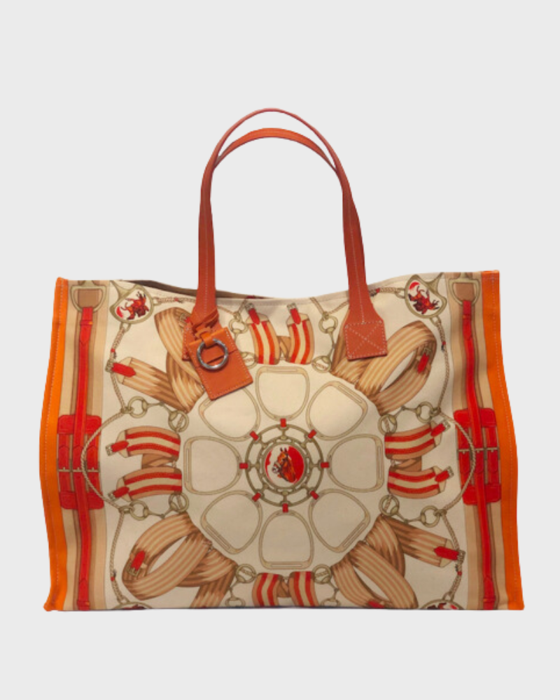 PRINTED SMALL BAG: STIRRUPS: ORANGE