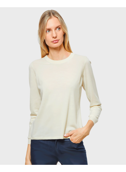 SUPERFINE LIGHT WEIGHT CREW SWEATER : IVORY