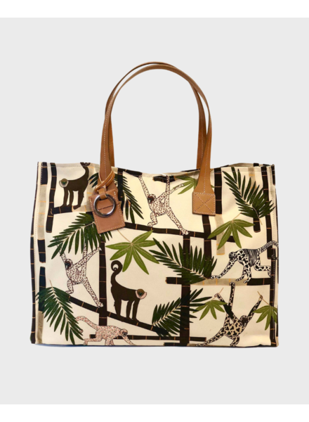 TOTE BAG SMALL: MONKEY: IVORY