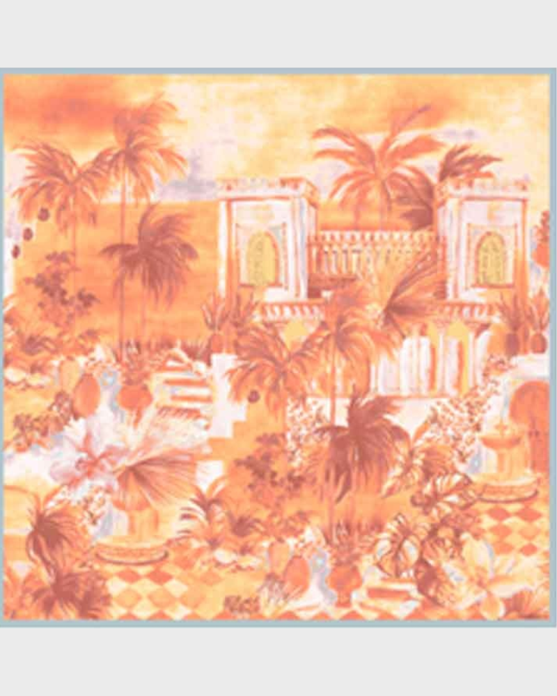CASHMERE PRINTED SCARF: ROMA: ORANGE