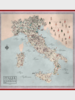 CASHMERE PRINTED SCARF: MAP OF ITALY: BLUE