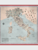 CASHMERE PRINTED SHAWL: MAP OF ITALY: BLUE