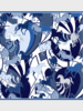 CASHMERE PRINTED  SCARF: GALLOPING: BLUE