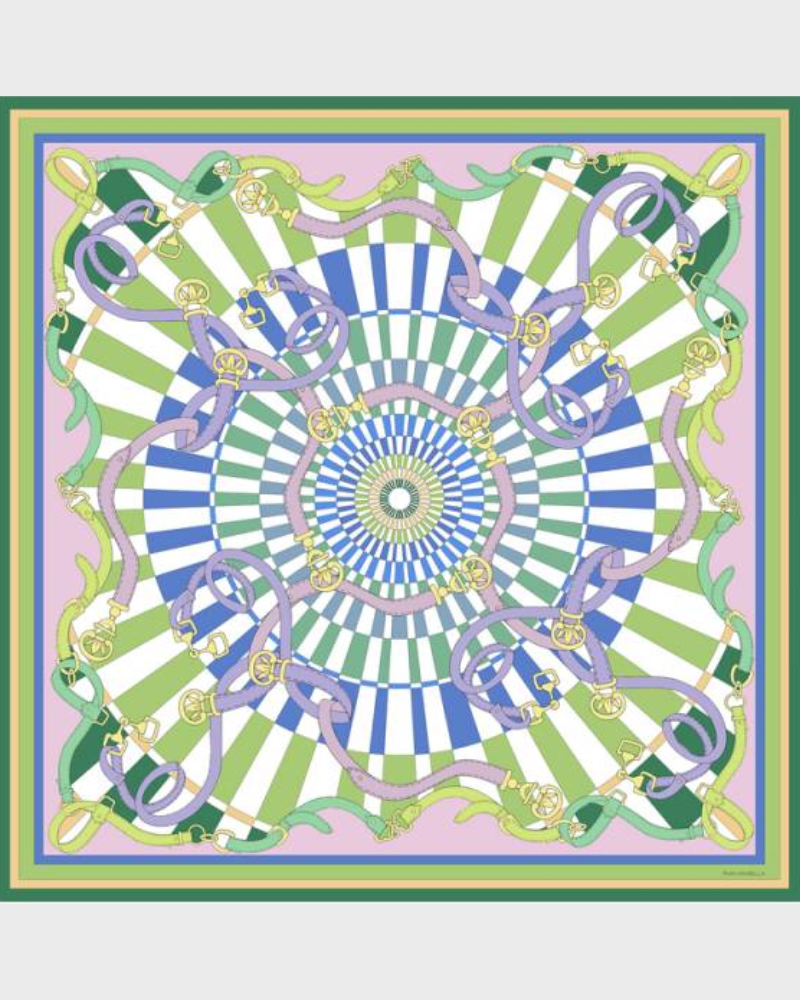 CASHMERE PRINTED SCARF: FIRENZE : LIME